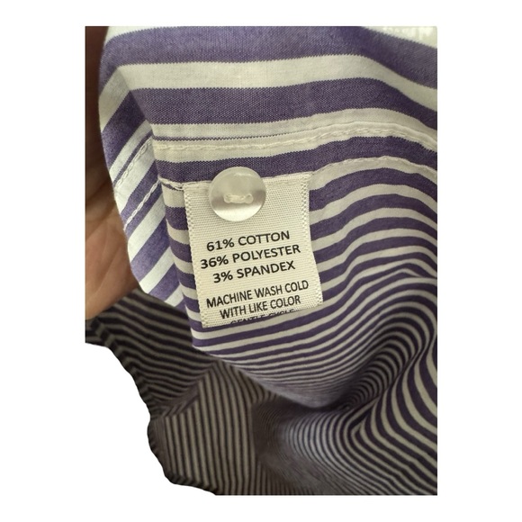 CLARE V. | $245 Phoebe Blouse in Dark Lilac/Ivory Stripe, Size XXL - Picture 9 of 10
